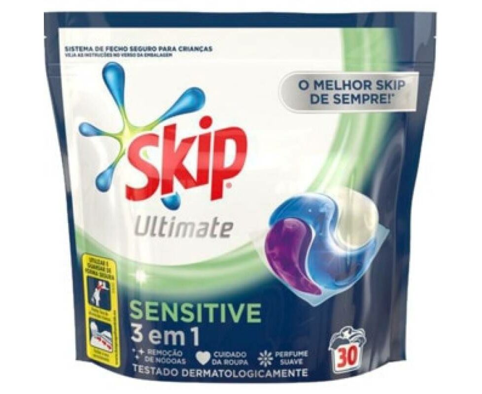 Detergente Em Capsulas Para Roupa Skip Trio Caps Ultimate Sensitive 30D