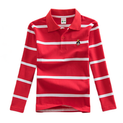 T-Shirt Polo Vermelho e Branco - Infantil