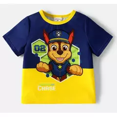 Camiseta Infantil Patrulha Pata, Chase Manga Curta ( 3 Anos )