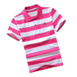 T-Shirt Polo infantil Listrada -  Rosa