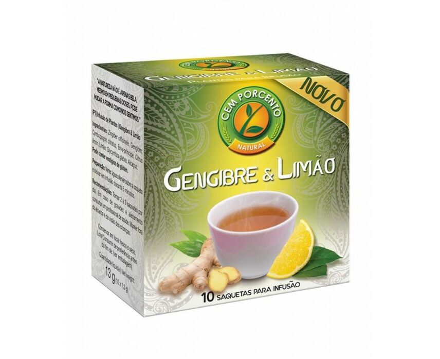 Chá Infusão Gengibre e Limão Cem Porcento 13g